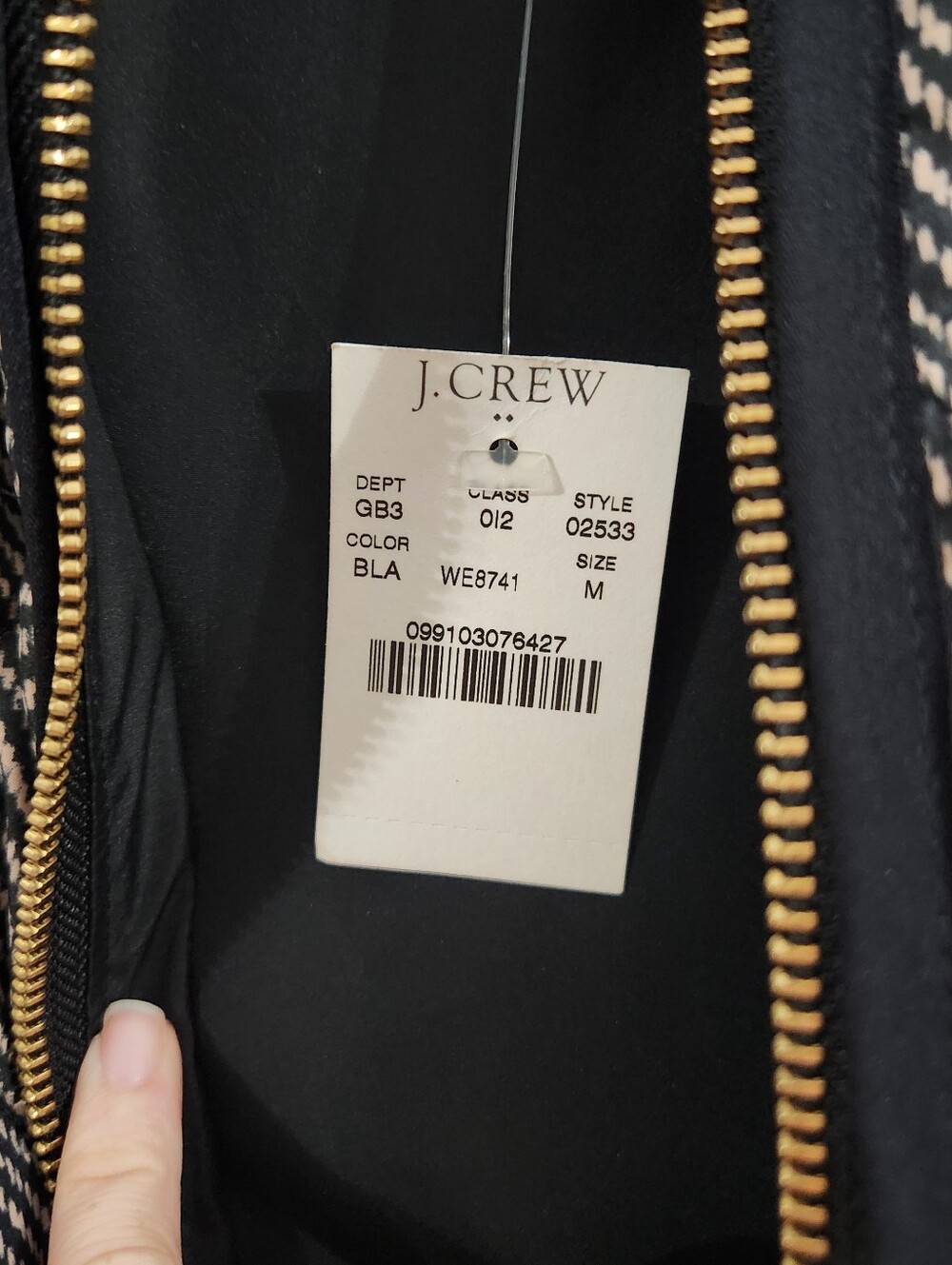 NWT J.Crew medium herringbone quilted puffer vest insulated down pockets - Picture 6 of 11